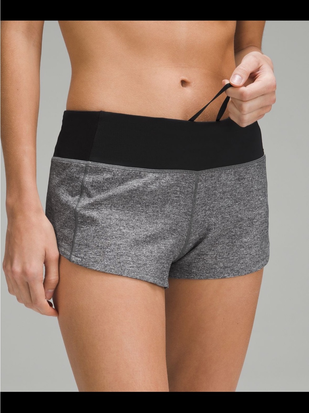 lululemon Speed Up Gray/Black Run Shorts Size 10 - Picture 8 of 11